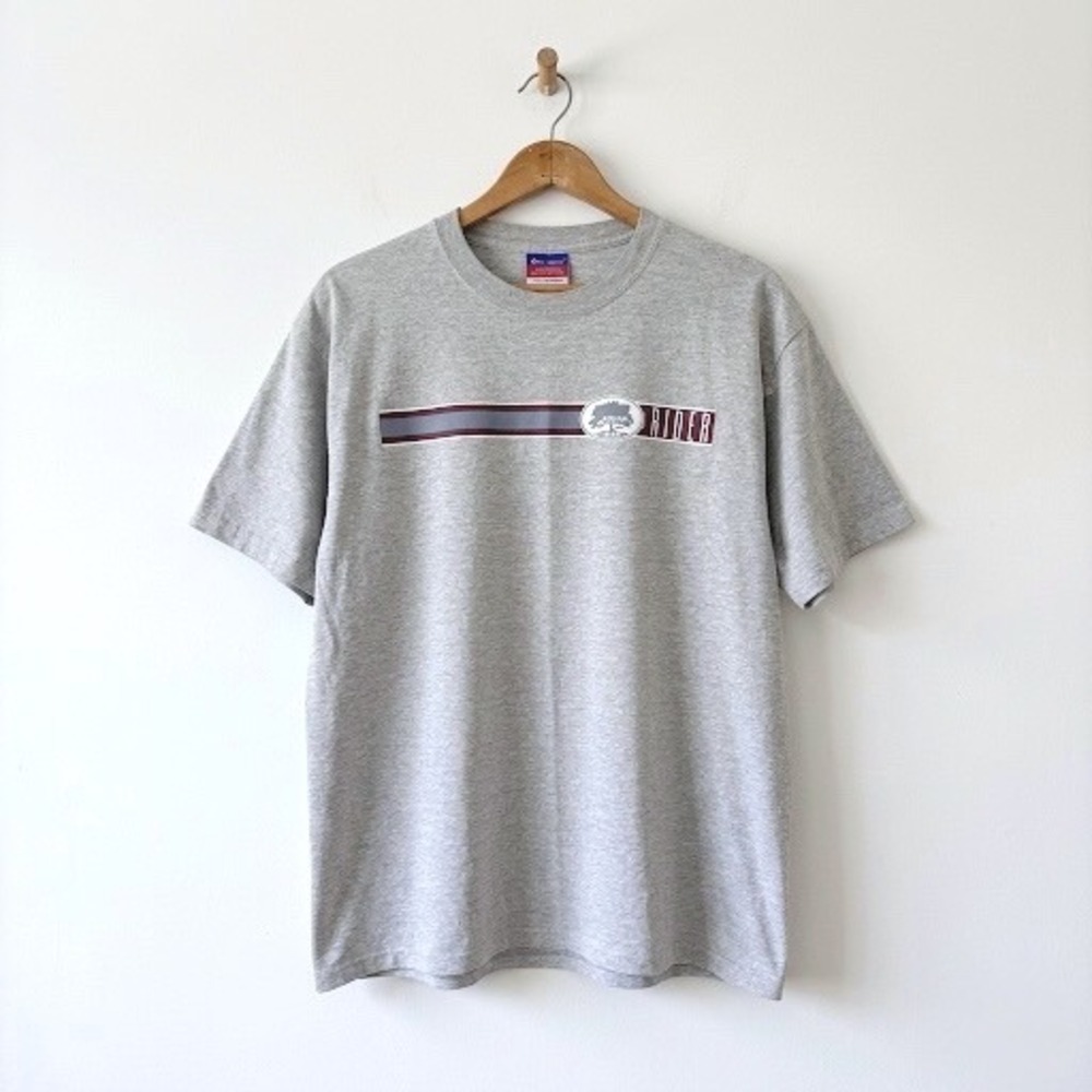 Champion Rider University Graphic T-Shirt Mens Large Gray Short Sleeve CT1000950